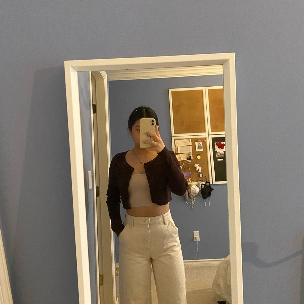 Aritzia Sunday Best Izzy Cardigan (maroon)